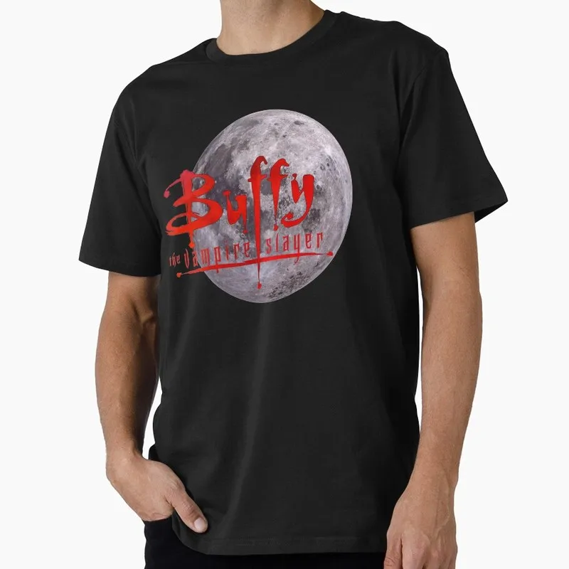 Buffy Inspired Graphic T-Shirt, 0811 Vintage Vampire Slayer Print Tee, Retro Horror Series Short Sleeve Casual Shirt US Size Top
