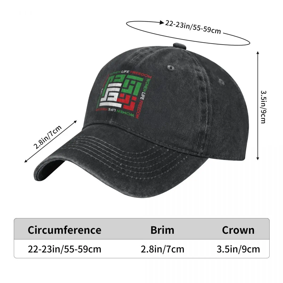 Women Life Zan Zendegi Azadi Baseball Cap Iran Flag Tennis Skate Wholesale Hip Hop Dad Hats Men Adult Classic Cool Baseball Caps