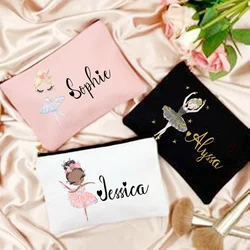 Personalized Customized Name Makeup Bag Dance Girl Birthday Gift Stationery Supplies Storage Bag Travel Shopping Portable Wallet