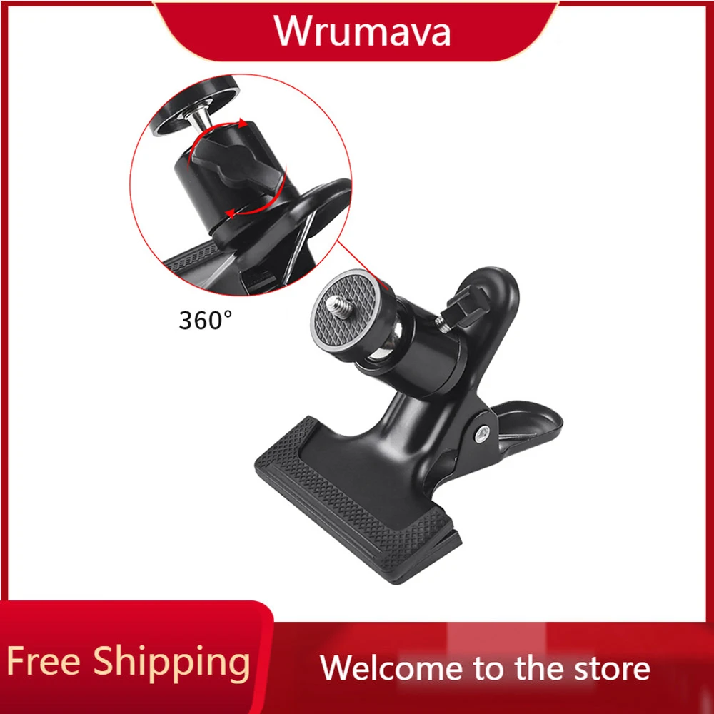 Зажим для камеры Wrumava, держатель для вспышки с поворотной головкой 360 дюйма, винтовой держатель для фотографий 1/4