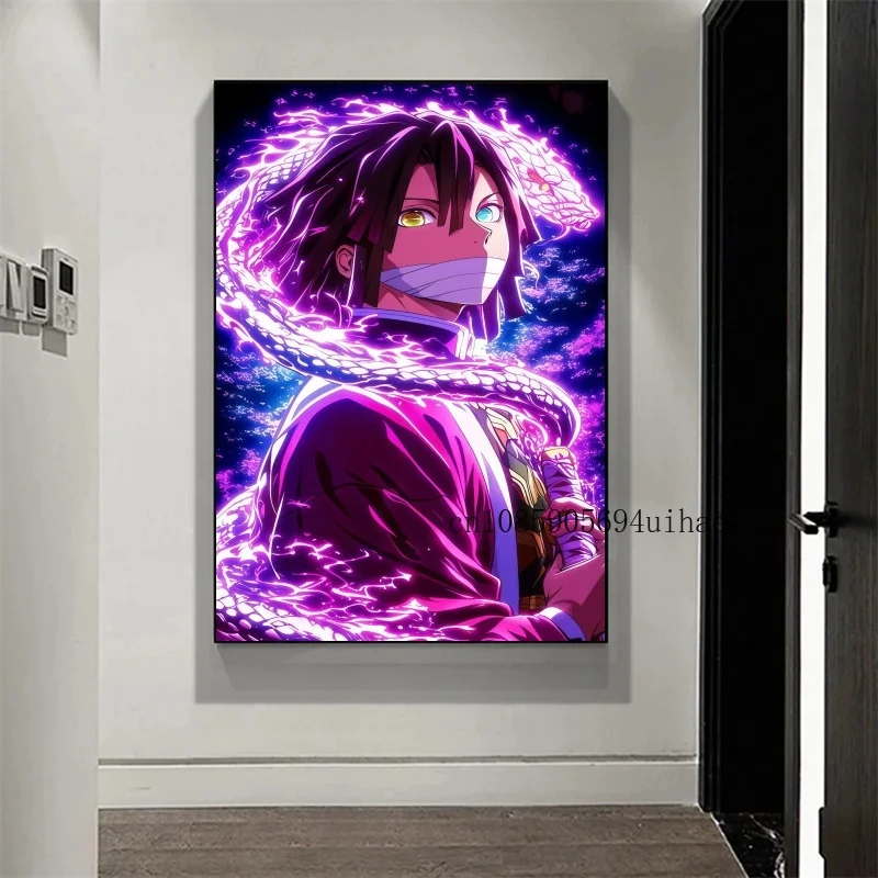 Anime demon slayer kamado tanjirou nezuko personagem cartazes arte da parede imagem moderna casa decoração do quarto das crianças pintura em tela