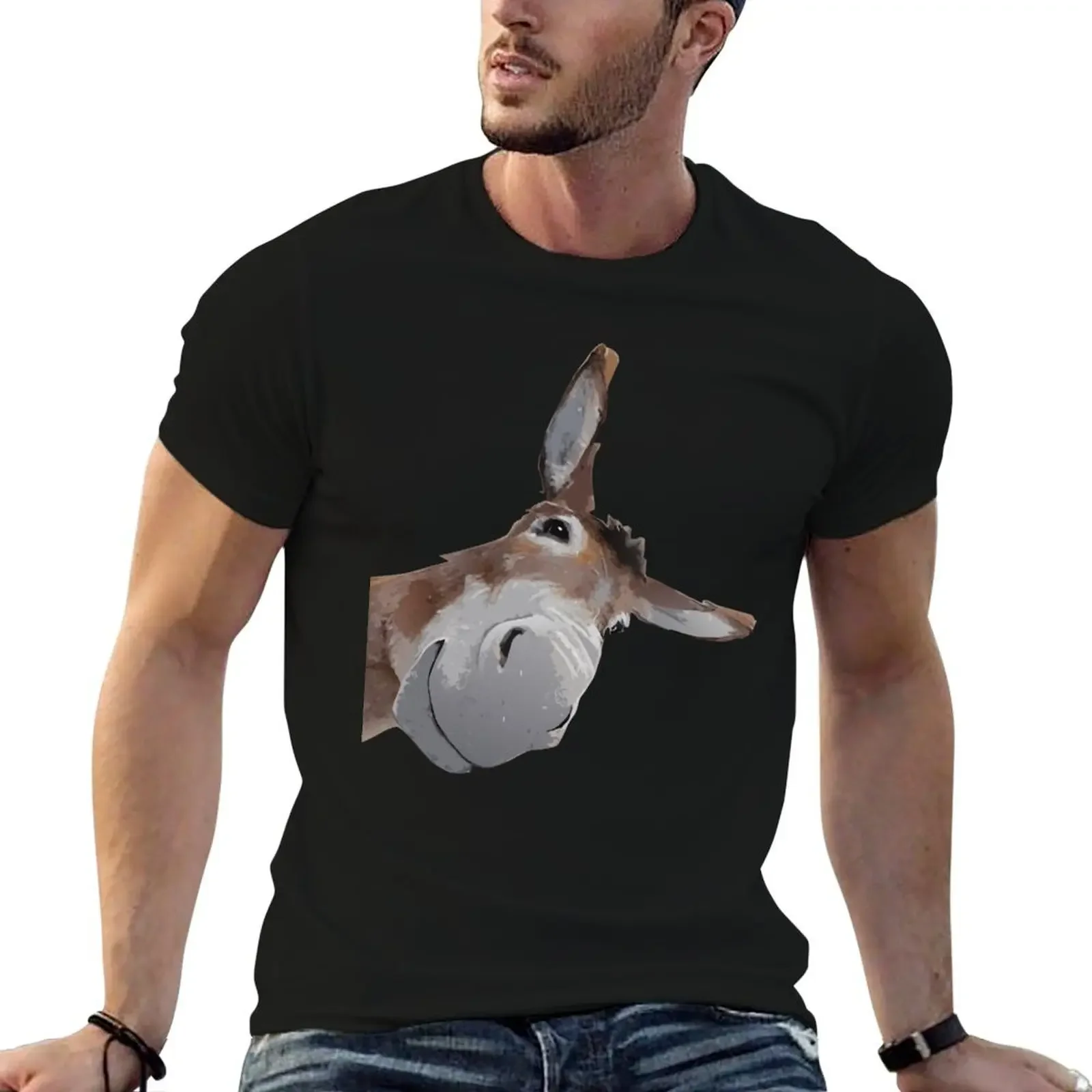 Peach-Bruh Funny Donkey Art Donkey Head - Smile - Eagerlys T T-Shirt customs design your own tops Men's t-shirts