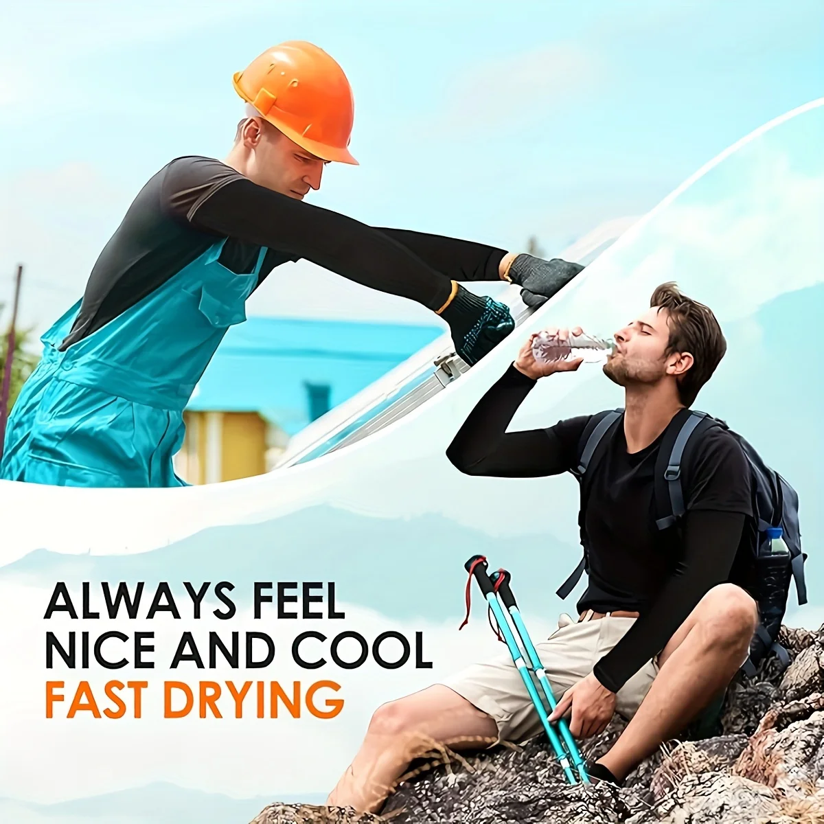 7 pairs of breathable sunshade arm covers, unisex glove sleeves, suitable for outdoor sports such as driving, playing golf, fish