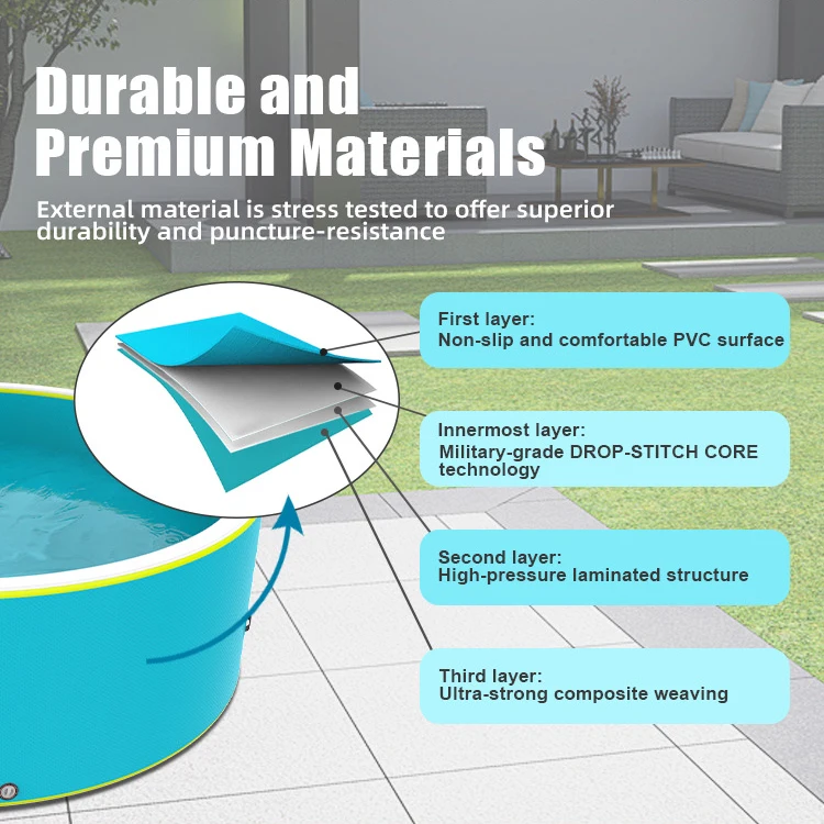 Summer Popular Custom Outdoor Large Size Inflatable Swimming Pools for Party Drop Stitch Fabric Swimming Pool