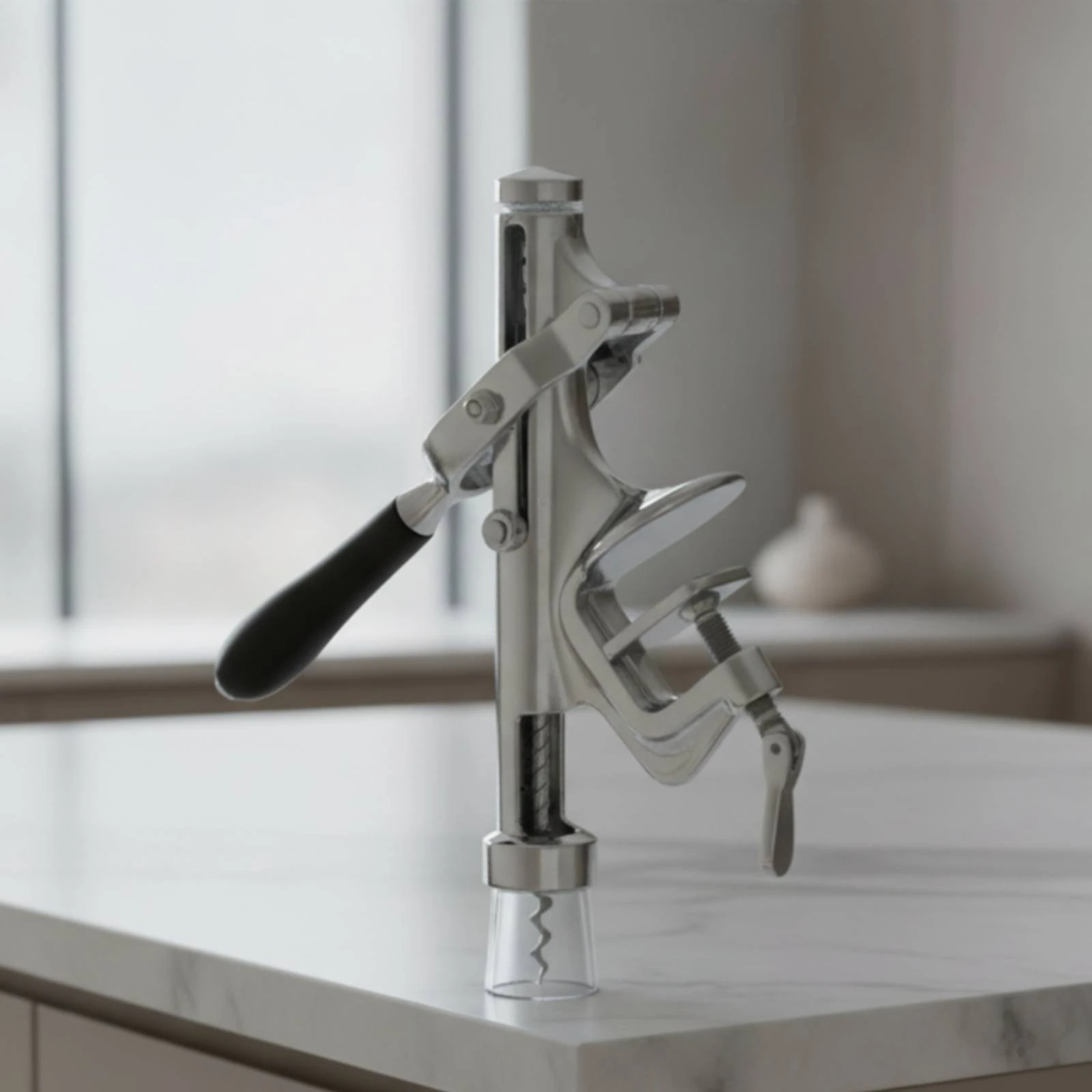 Lever Wine Opener Tabletop Wall Mounted Wine Opener Vertical Corkscrew Stainless Steel Openers Compact for Bartenders