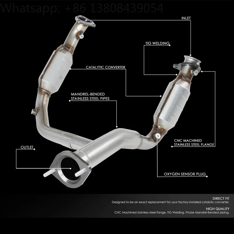 Front Exhaust Y Pipe Catalytic Converter Assembly For 07 08 09 Chevy Silverado 1500 GMC Sierra Yukon XL