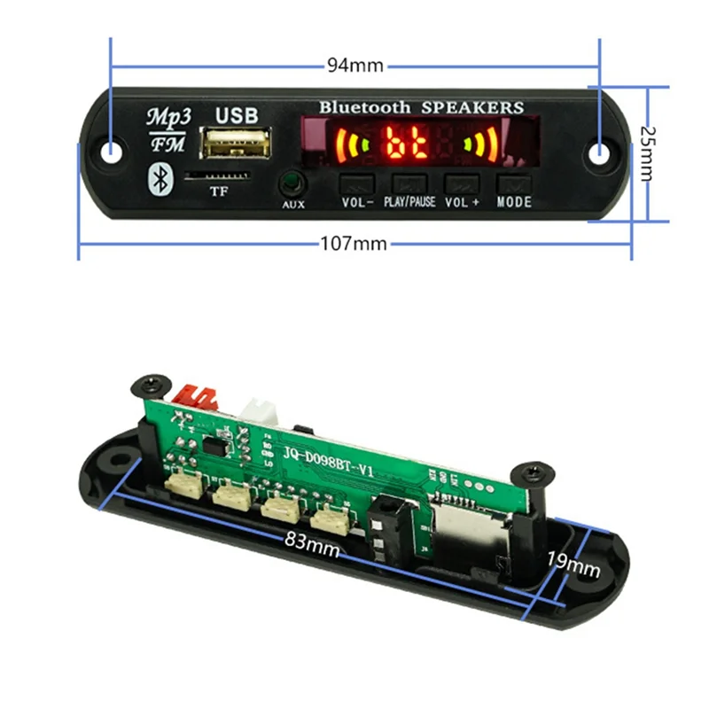 Moduł USB MP3 Bluetooth 12V MP3 płytka dekodera WMA moduł Audio FM AUX USB TF Radio dla pilot samochodowy głośnik do muzyki