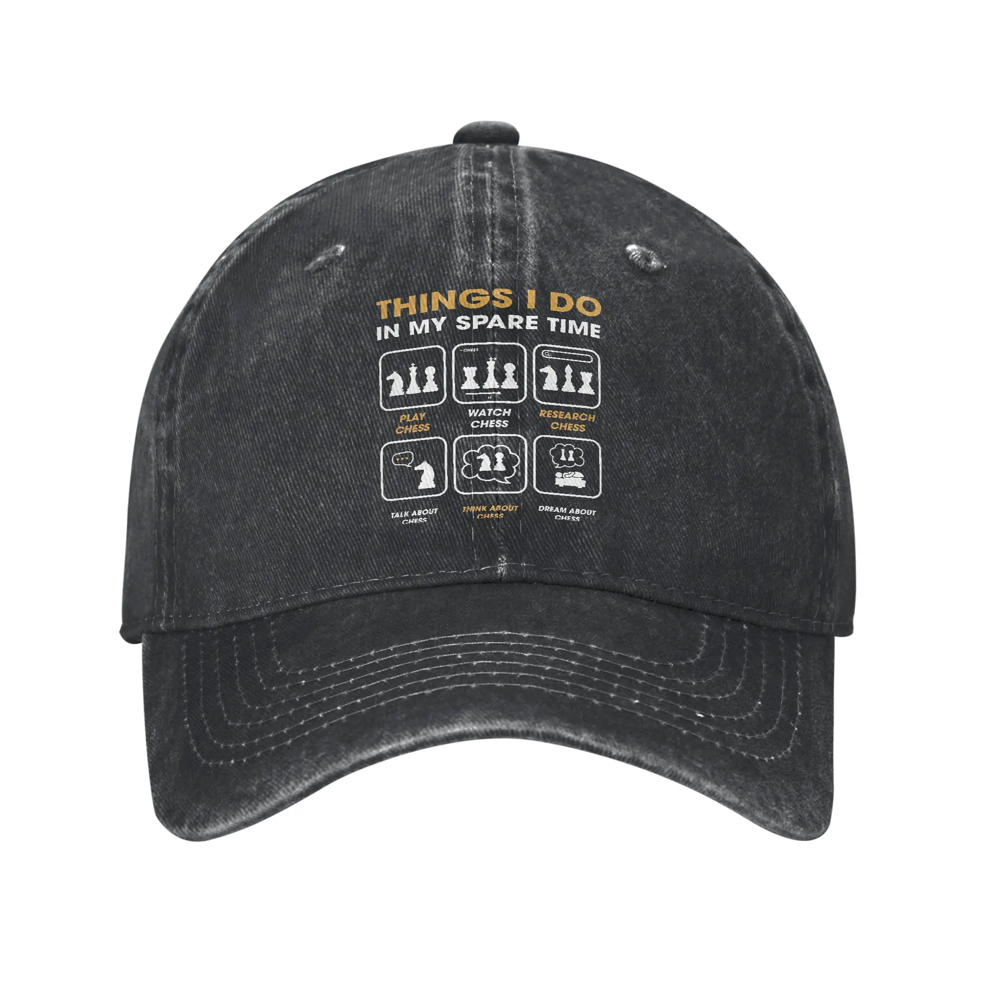 Fashion Things I Do In My Spare Time Chess Player Baseball Cap Unisex Distressed Washed Snapback Cap Outdoor Summer Caps Hat