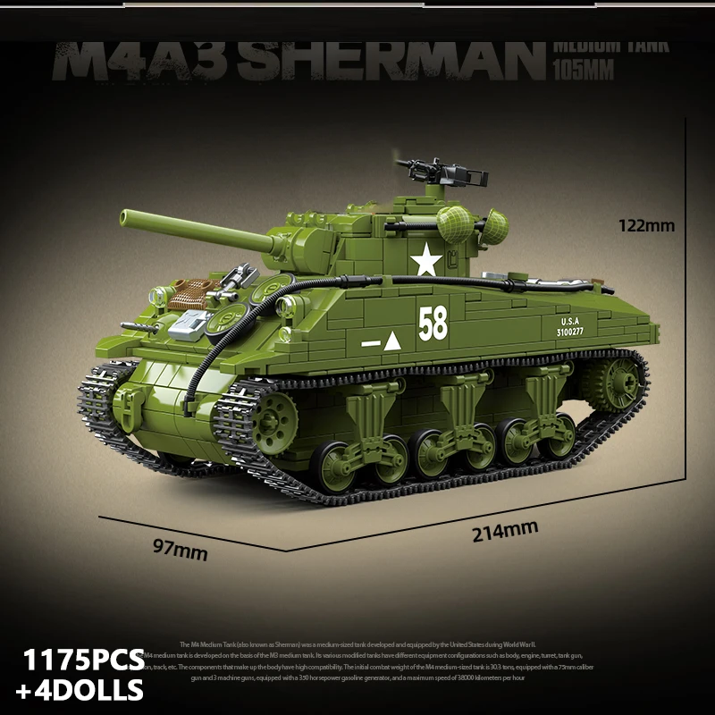 Tiger I Zware Tank 3D Model Militaire Gepantserde Auto Klassieke Leger Tank Bouwstenen MOC Stenen WOII Panzerkampfwagen VI Ausf. E