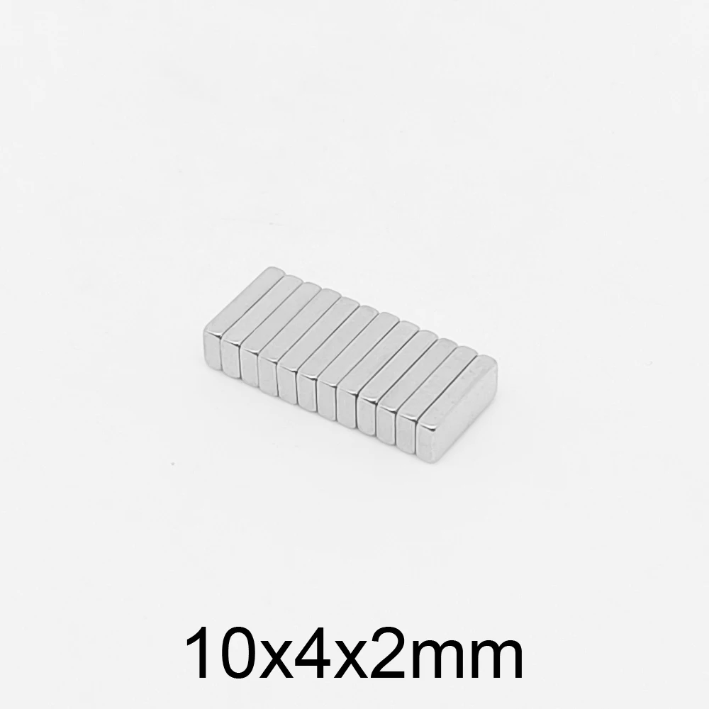 20/50/100/200/300/500PCS 10x4x2 Block Rare Earth Magnet Strong N35 Quadrate Magnets 10x4x2mm Permanent Neodymium Magnet 10*4*2