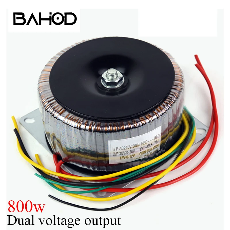 

BAHOD 800w 220v Input Dual AC Output Toroidal Power Transformer for HIFI Amplifier Audio