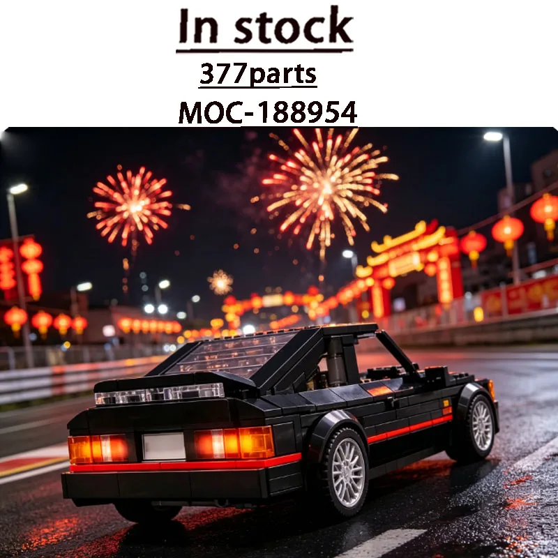 Neues beliebtes MOC-188954 Street Limited Edition Schwarzes Supercar-Bausteinmodell, 377 Teile, Lernspielzeug für Erwachsene