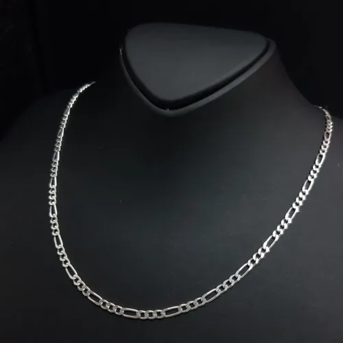 A Silver Love Silver Men 'S Figaro Chain Necklace Model 3 mm 50 cm