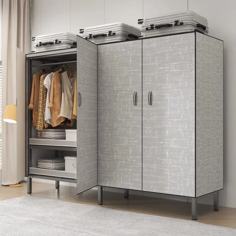 Guarda-Roupa de Tecido Simples Sem Instalação, Estrutura de Aço Reforçada e Grossa para Quarto Doméstico e de Aluguel, Forte e Resistente
