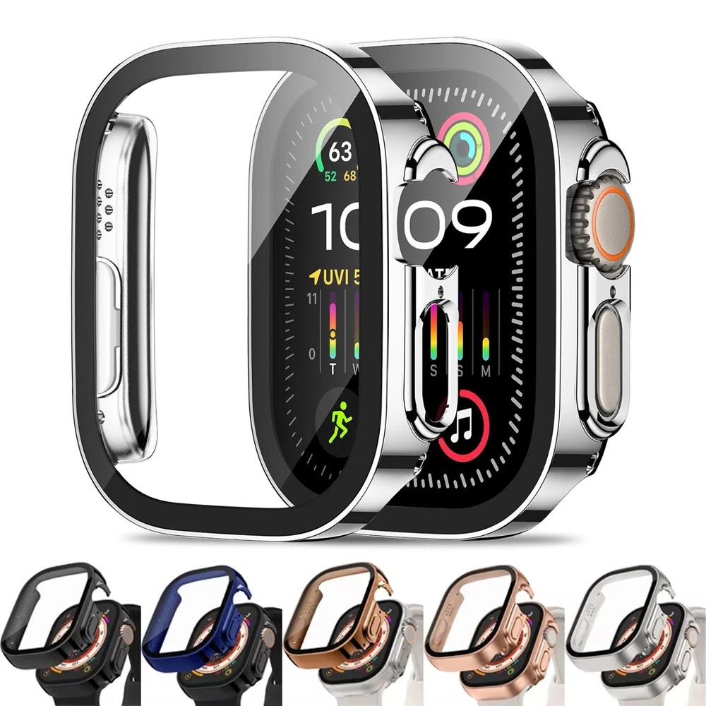 Screen Protector for Apple Watch Ultra 2 Case 49mm 45mm 41mm 44mm 40mm accessories Cover Tempered Glass iWatch series 9 8 SE 7 4