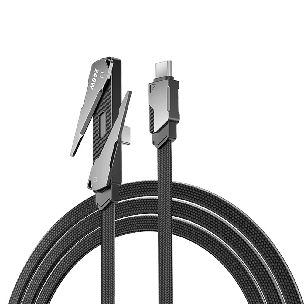 240W Charging Cable with Embedded Phone Support Mechanism and 1.2m Length Zinc Alloy Aluminum Alloy Shell for Extended Use