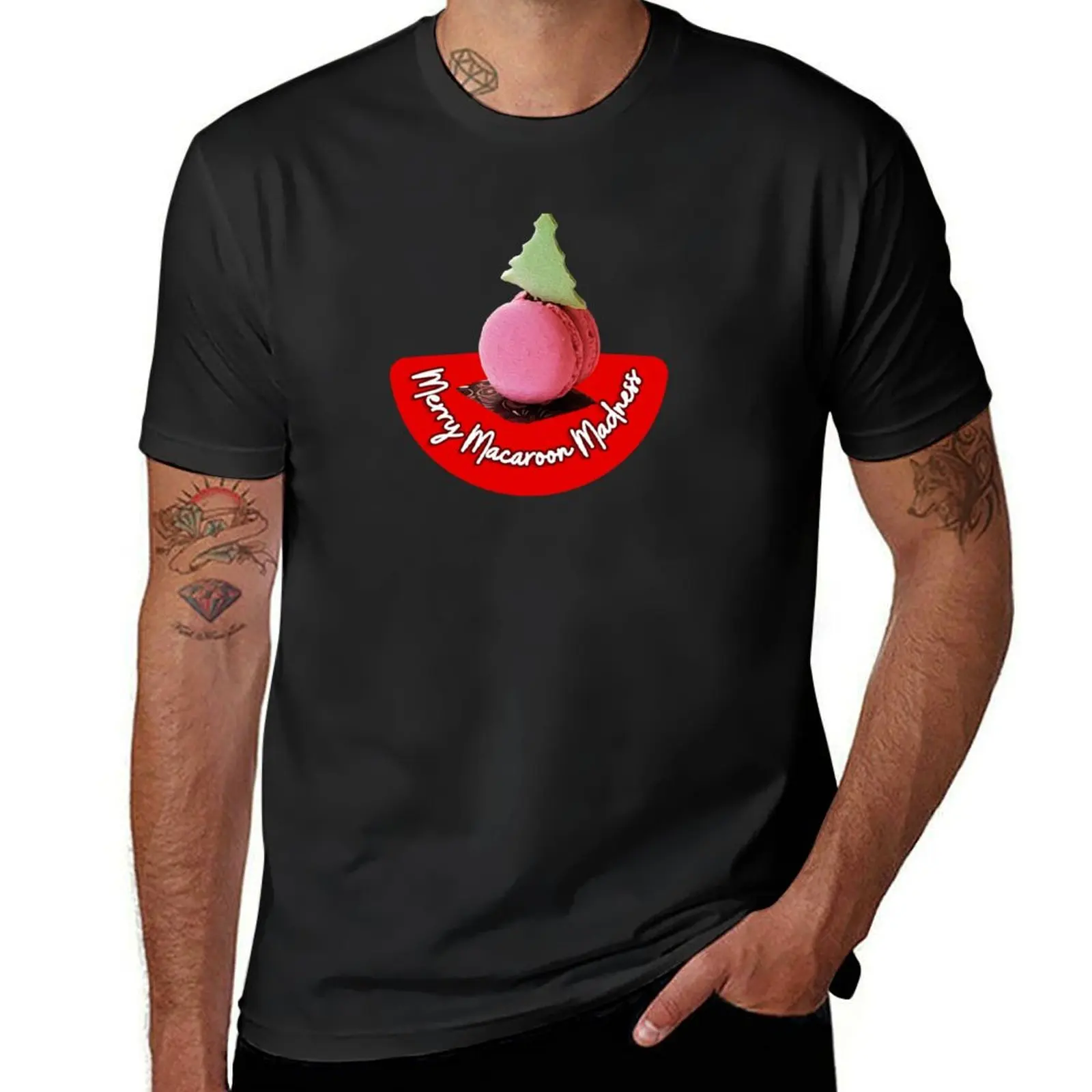 Merry Macaroon Madness Funny Dessert T-Shirt quick-drying tees fruit of the loom mens t shirts