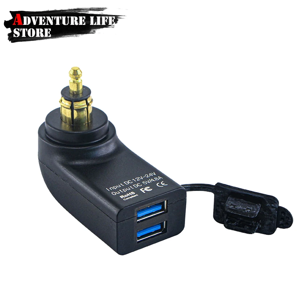 

Motorcycle 4.8A Dual USB Charger Power Adapter Cigarette Lighter Socket For BMW R1250GS R1200GS F800GS ADV F850GS F650GS F750GS