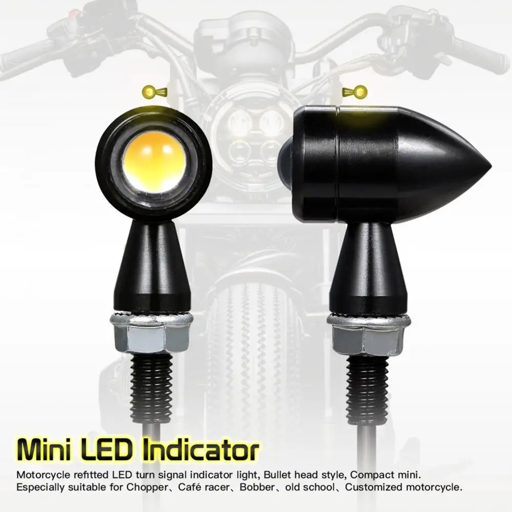 1 Pair Motorcycle Turn Signal High Brightness Aluminum Housing IPX6 Waterproof Motorcycle LED Turn Signal Indicator Light