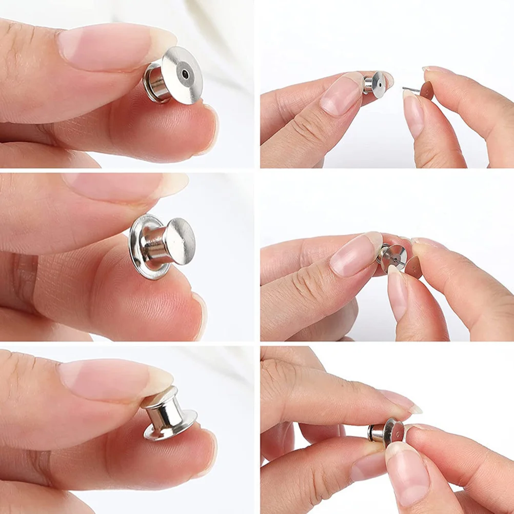 

84Pcs Flat Round Pin Backs Clutch Keepers for Brooches Badges Name Tags DIY Jewelry Making Multi-Function Pin Keeper