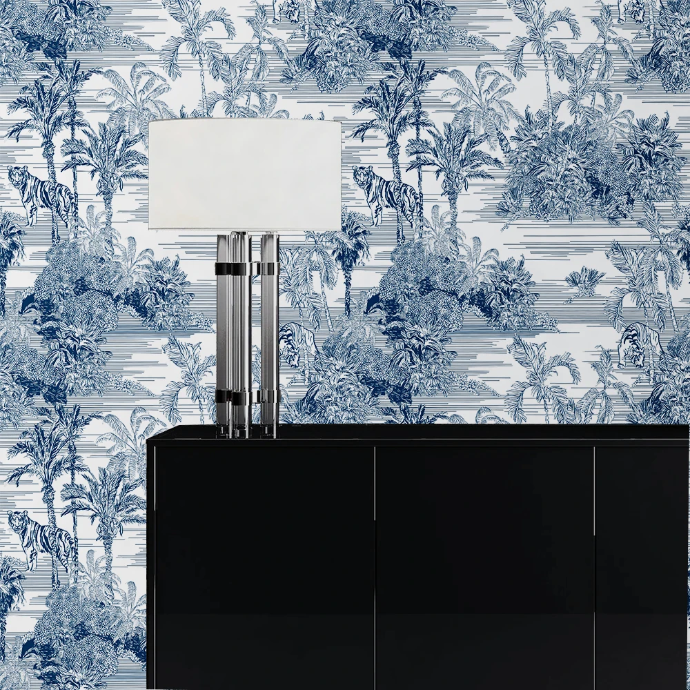 Custom papel pintado de pared Retro wallpaper 3d mural tropical background papel de parede animal tiger wall paper home decor