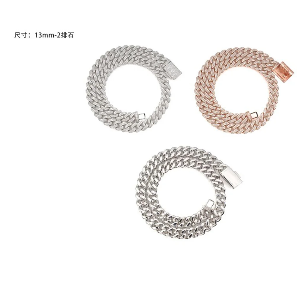 13mm Icedminer Bubble Moissanite Cuban Link Chain Iced Out Necklaces For Men S925 Silver Choker Pass Tester Hip Hop Jewelry view 6