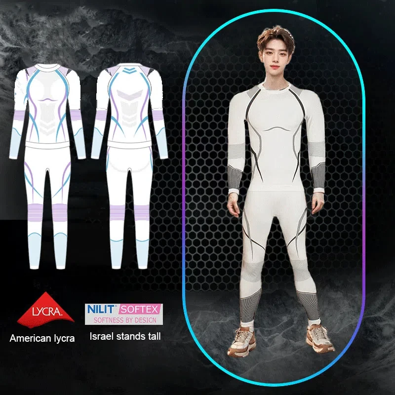 

Men's Women's Ice Skiing Compression Clothes Autumn Winter Sports Cycling Tight Fitting Sweat Wicking Warm Underwear