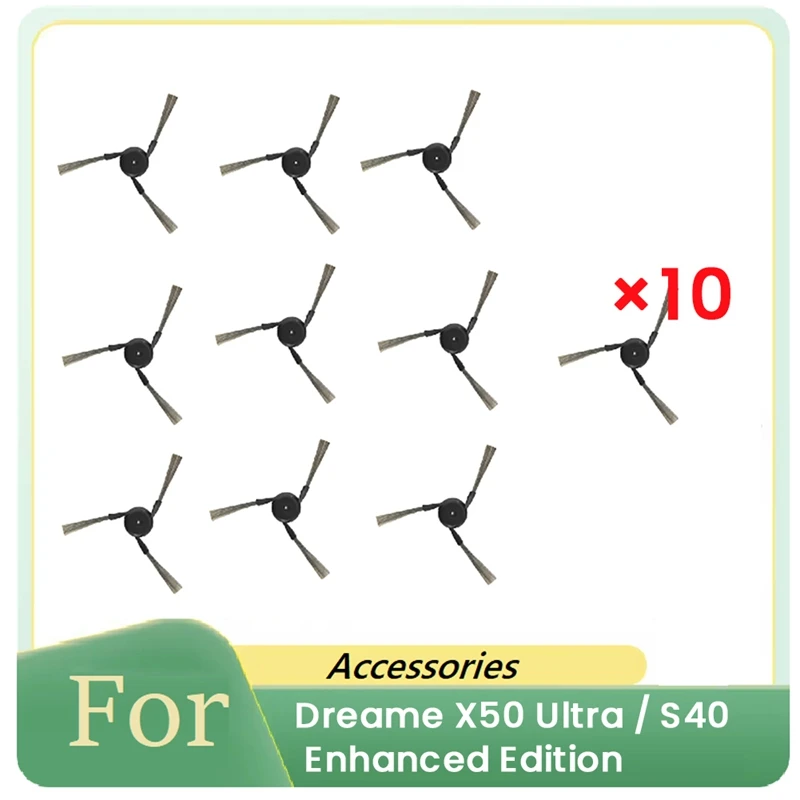 10 Pcs Side Brush For Dreame X50 Ultra / S40 Enhanced Edition Robot Vacuum Cleaner Parts Replacement