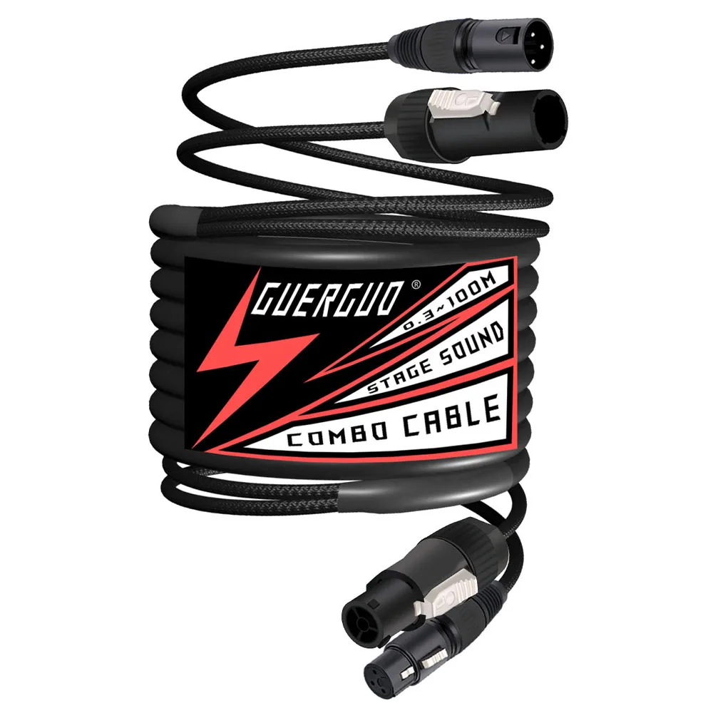 

Комбинированный кабель Powercon DMX, 3-контактный комбинированный кабель XLR и Power Con для освещения с подвижным заголовком