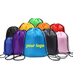 Bolsa con cordón personalizada para mujer, bolsa para libros personalizada con tus imágenes, mochilas escolares DIY, mochila de bolsillo para zapatos con logotipo impreso