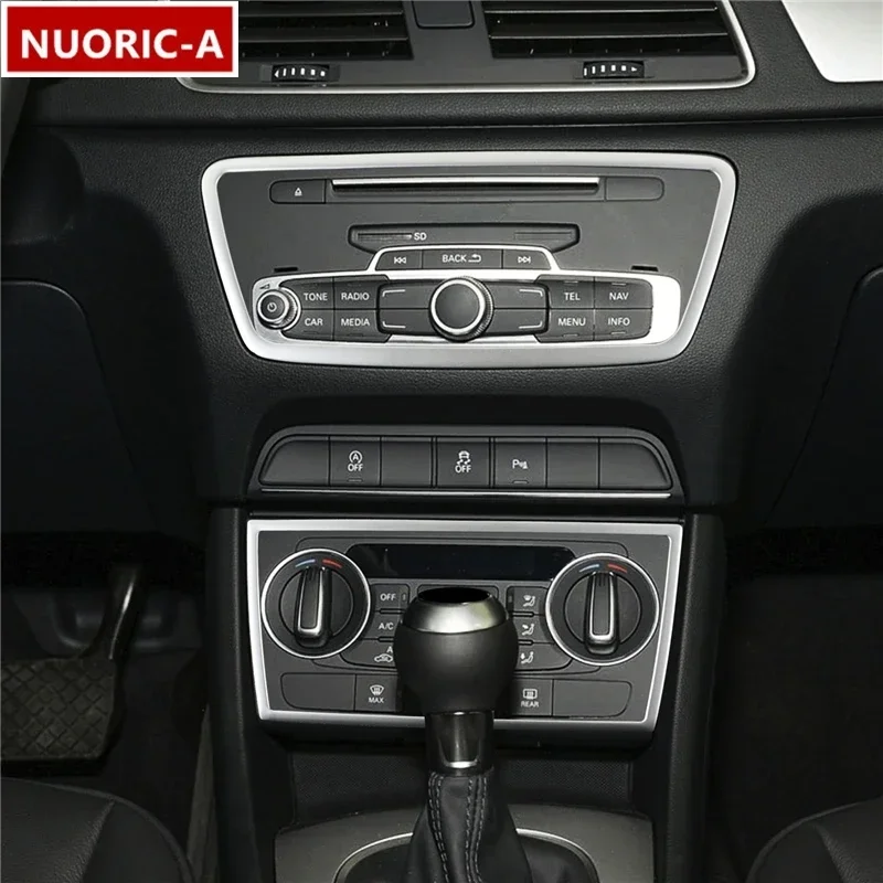 Stainless Steel Center Console Air Conditioner CD Frame Decoration Cover Trim For Audi Q3 2012-2016 Car Styling Interior