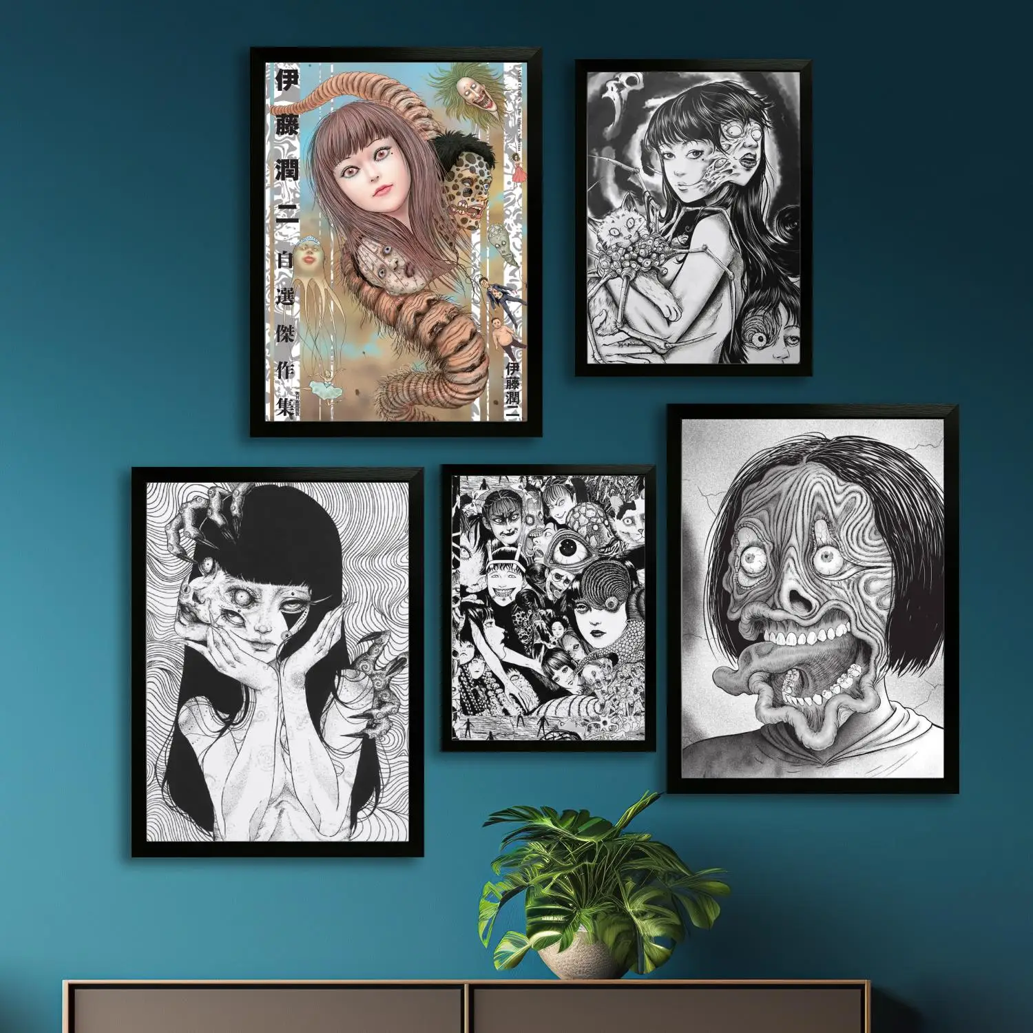 junji ito холст художественный постер и настенное искусство, печать с изображением, современная семья, декор для спальни, постеры, декоративная живопись