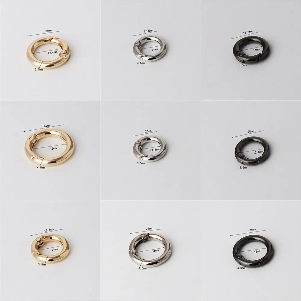 Round Spring Ring Clasp High Quality Zinc Alloy Lightweight Split Key Ring Plated Gate Buckle Bag Accessories