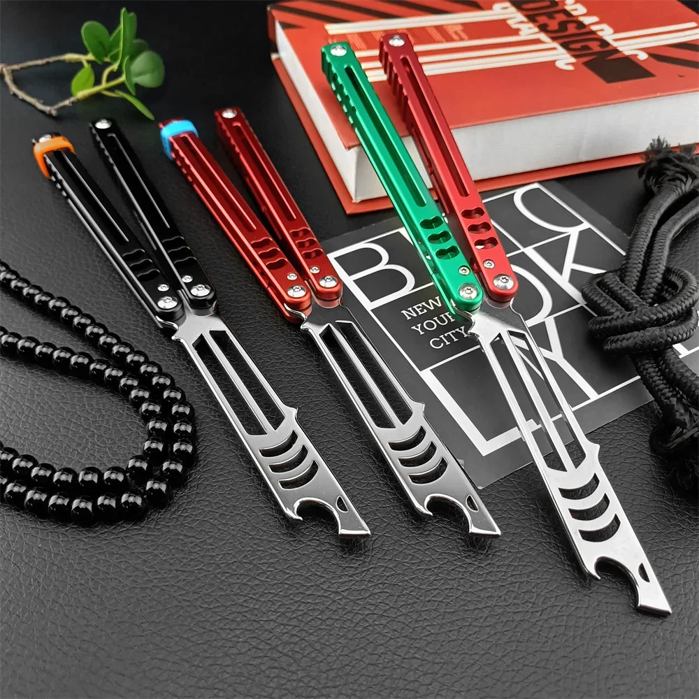 NEW BM Balisong Butterfly Knife Shark 440C Blade Aluminum Alloy Handle Outdoor Training Knife Camping Hiking Men‘s Gift