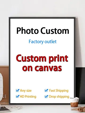 YWDECOR Benutzerdefiniertes großes Gemälde auf Leinwand, HD-Druck Ihres Bildes, personalisiertes Wandkunst-Poster, Foto für Wohnzimmer, Heimdekoration, Geschenk
