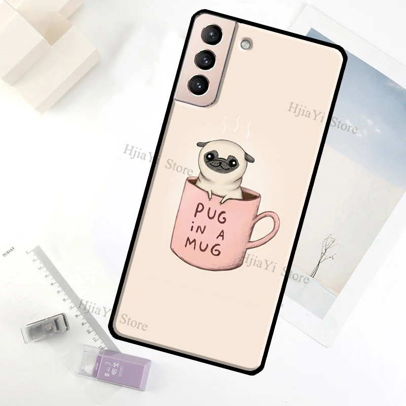 Funny Pug Dog Case For Samsung Galaxy S23 Ultra Note 20 10 S9 S10 Plus S20 S21 FE S22 Ultra Phone Cover