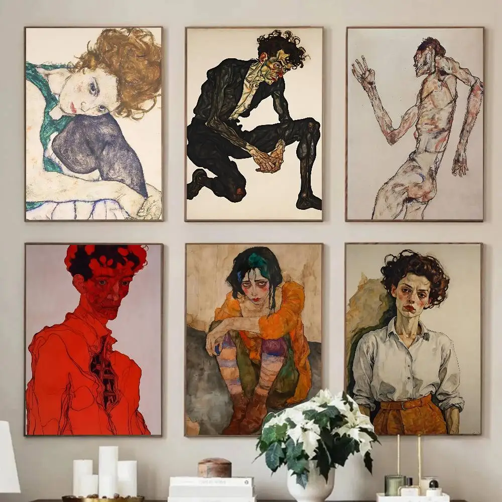 Egon Schiele Poster Poster, dekorative Gemälde, Arbeitszimmer, Schlafzimmer, Bar, Hintergrund, Wandgemälde, Geschenke