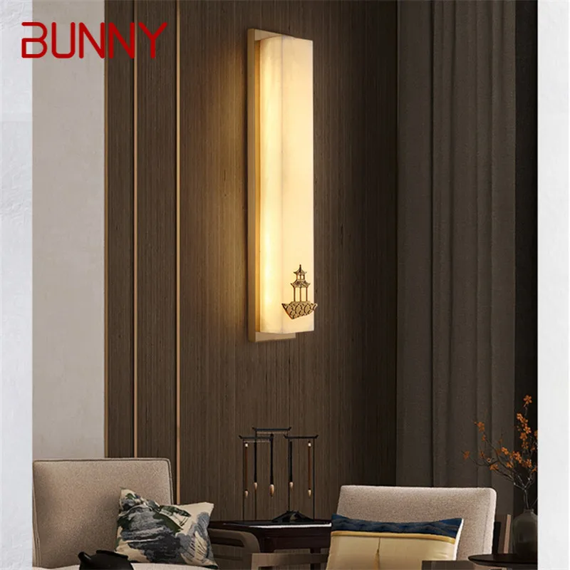 

BUNNY Brass Wall Light LED Modern Luxury Marble Sconces Fixture Indoor Decor for Home Bedroom Living Room Corridor