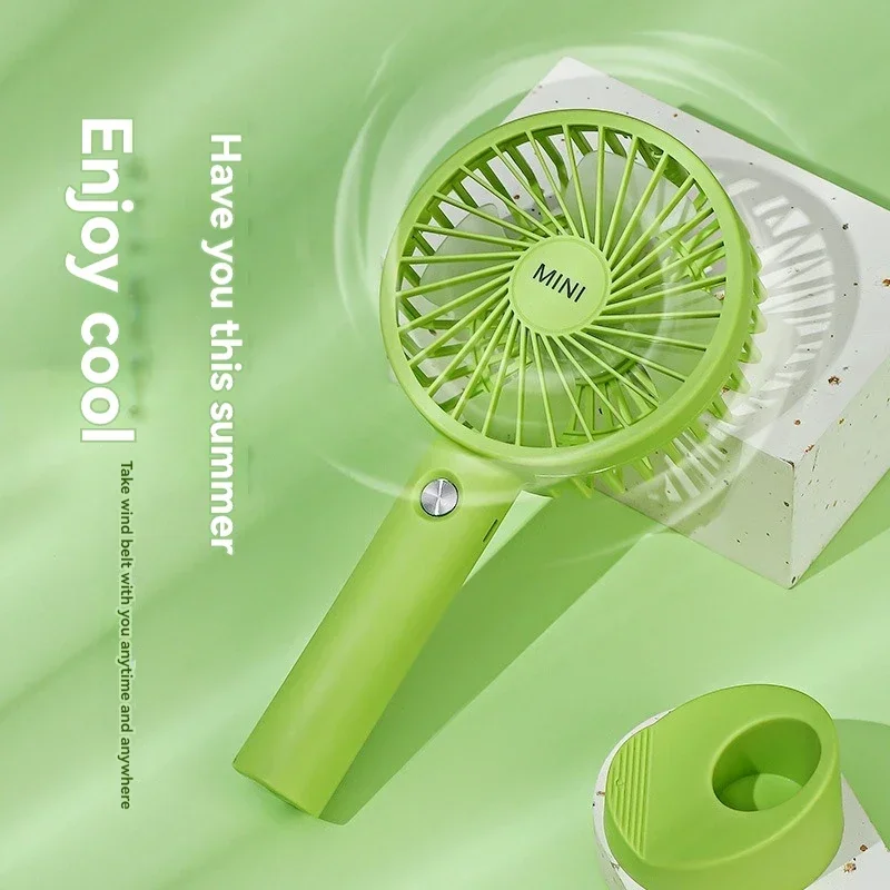 مروحة كهربائية محمولة باليد ، وشحن USB ، صغيرة ، مع قاعدة ، 3 سرعات ، قابلة للتعديل ، رسوم متحركة ، مراوح تبريد الهواء ، خارجية