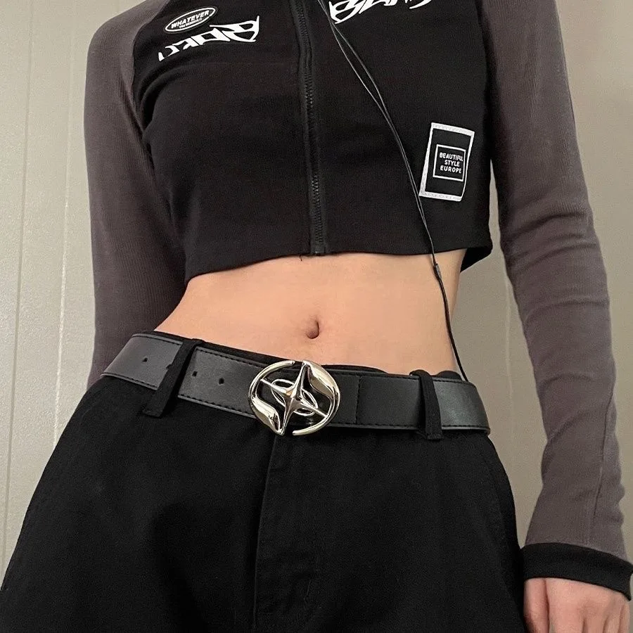 القوطية الشرير الجلود Y2k حزام للنساء معدن الأحمر الخوخ القلب مشبك حزام الخصر الجينز اكسسوارات حزام الخصر الزخرفية