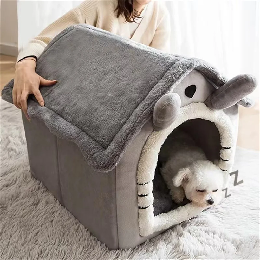 

Indoor Foldable Pet House Soft Pet Bed Tent House Dog Kennel Cat Bed with Removable Cushion Suitable for Small Medium Large Pets