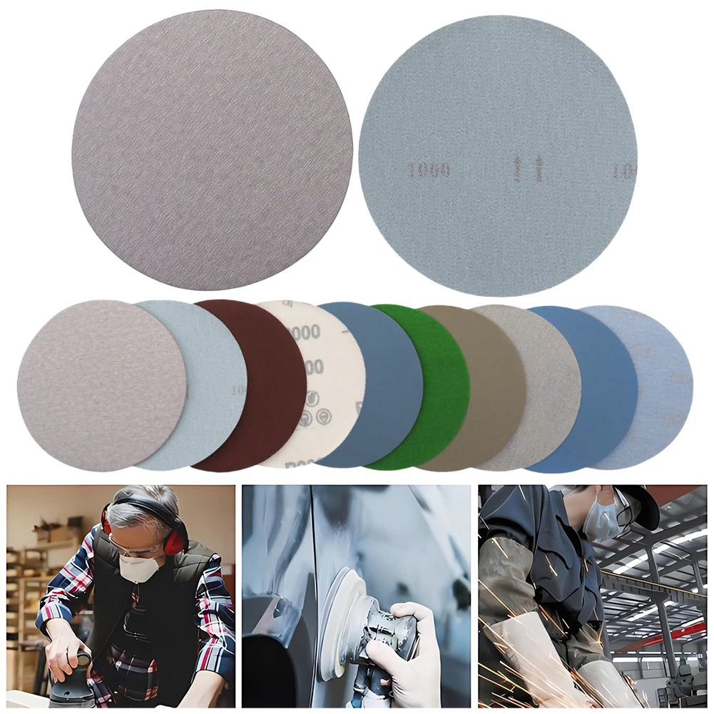 

25Pcs 5 Inch Sandpaper 1000/2000/3000/5000 Grit Hook and Loops Orbital Sandpaper Round Flocking Wet Dry Sanding Discs