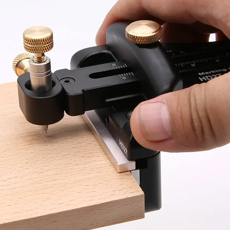 Woodworking aluminum alloy scribing right angle measuring ruler multi-function limit ruler pair tool