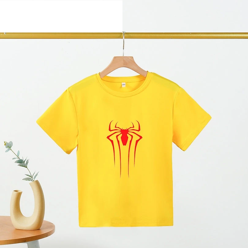 T-shirt à manches courtes Spider Man pour enfants, T-shirt d'été rouge pour enfants, T-shirt décontracté pour garçons et filles, T-shirt Spider Man, Vêtements mignons, Phare, Nouveau