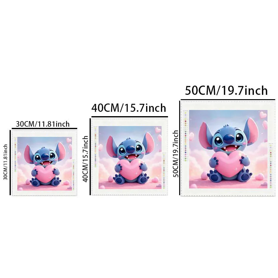 1 piece - 5D-DIY - Flocking cloth - Special drill - Diamond painting set - Pink heart - Mosaic - Diamond art