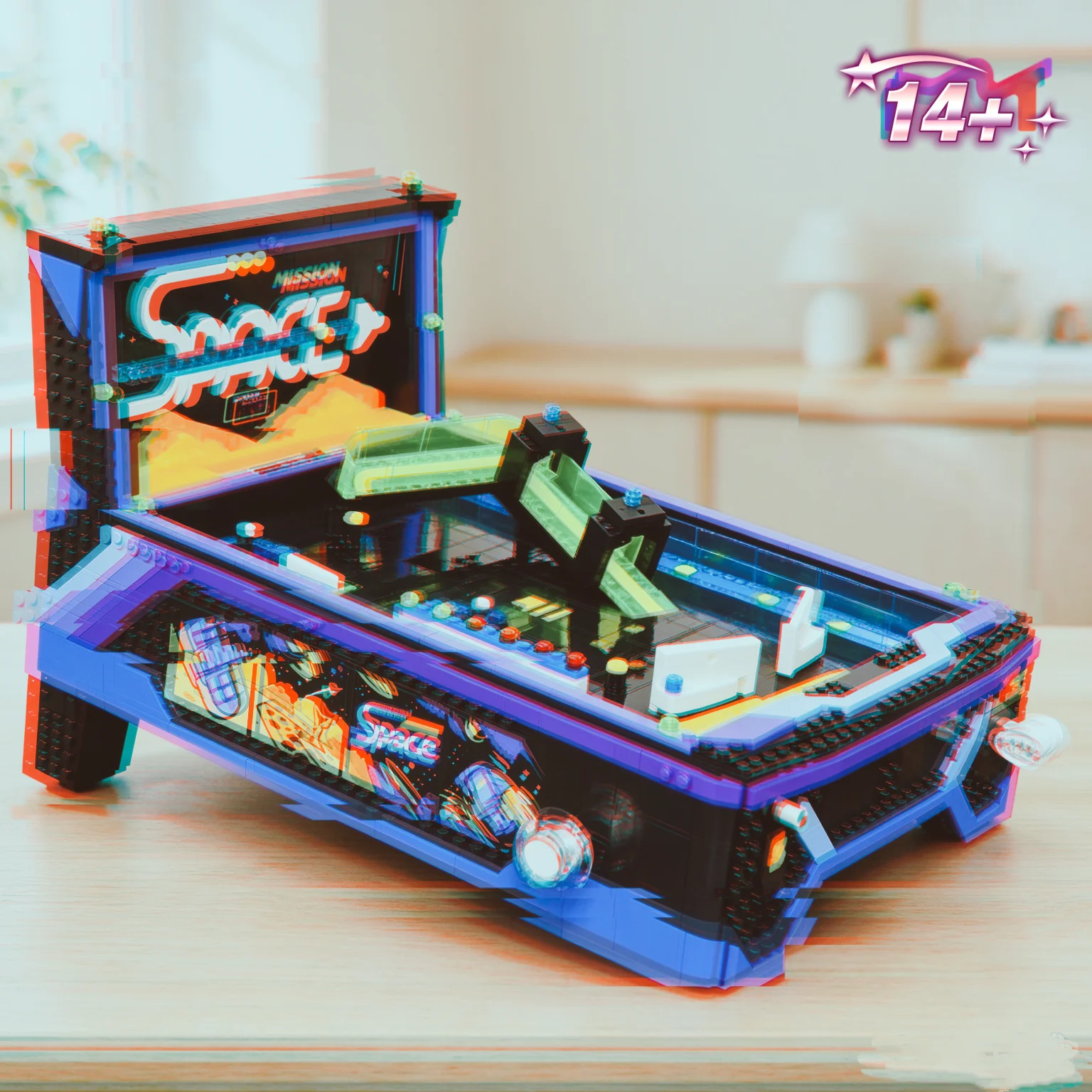 2026 New Popular Operable Mechanical Pinball Arcade 2274pcs Building Blocks, Retro Game Craft For Desktop Exhibition Decor