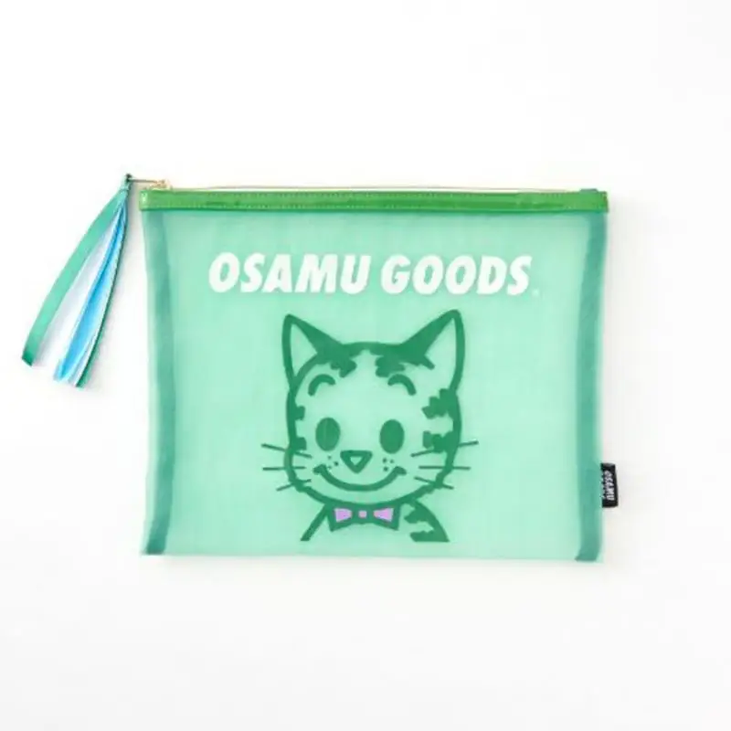 New Kawaii Cute Osamugoods Cosmetic Bag Mesh Transparent Portable Travel Wash Bag Storage Bag Cartoon ins Gift For Girls