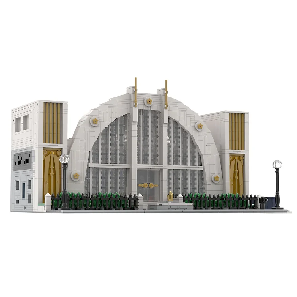 

Gobricks MOC Hall of Justice Building Blocks Model Superhero Hall of Justice Architecture Street View Bricks Assembly Toys Gifts