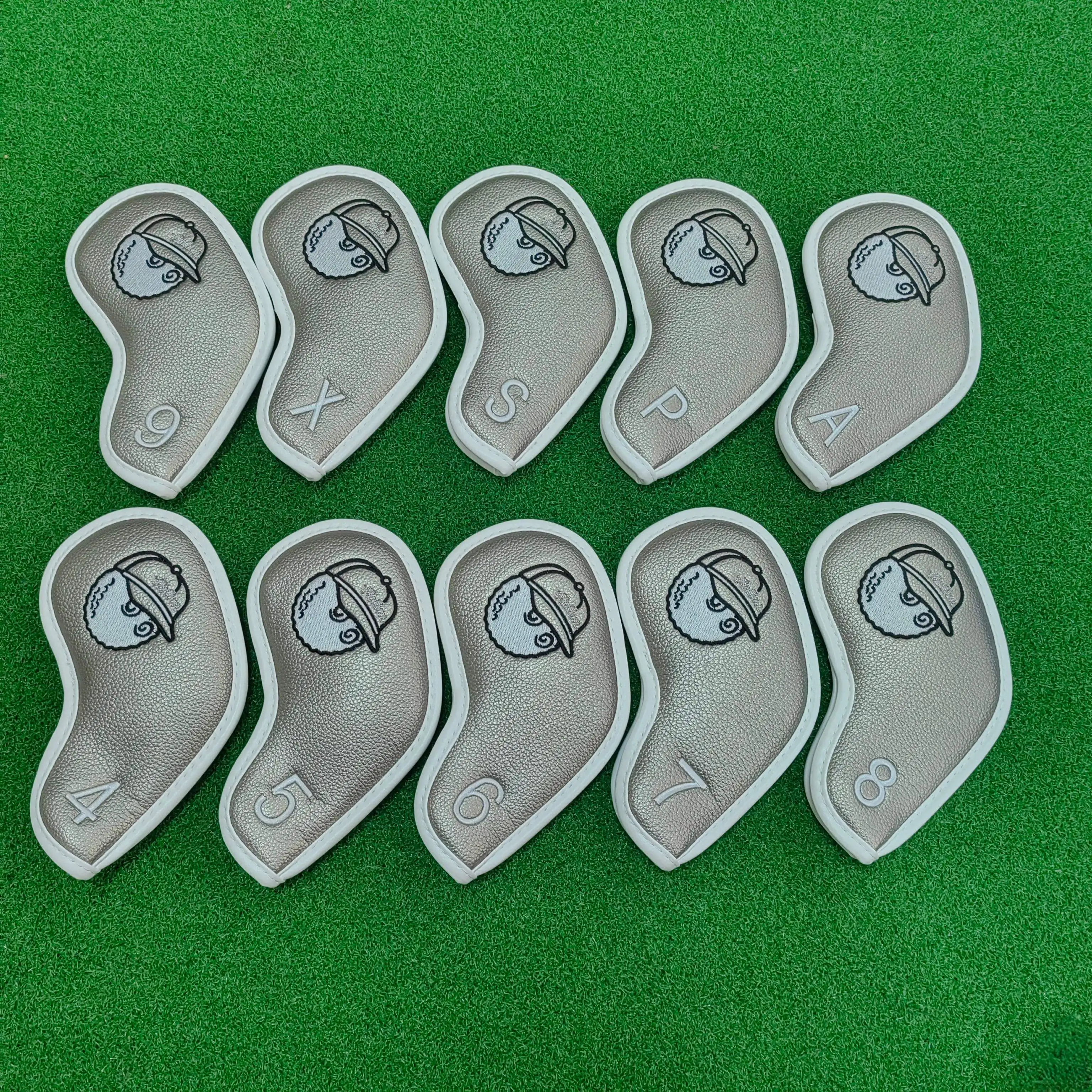 

10PcsNew Golf Iron HeadCover High Quality PU Material Waterproof Iron Set Club Cover Protector