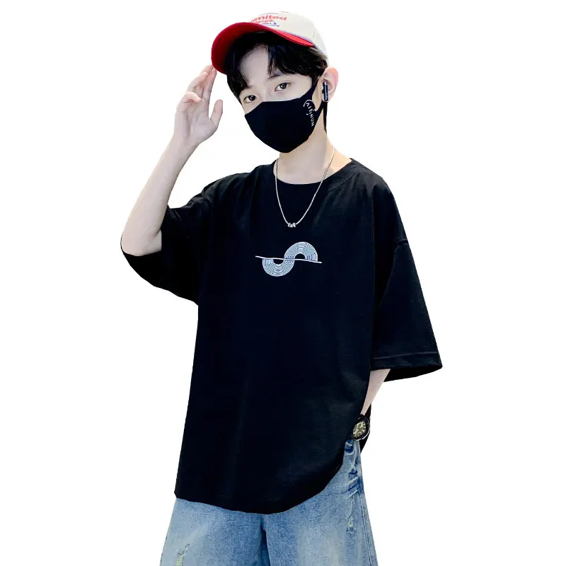 

Big Boys T Shirts Kids Cotton 2024 Summer Children Clothes Round Neck Short-Sleeve Tees Fashion Print Boys Casual T-Shirt Tops
